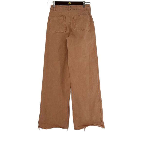 OAT New York Wide Leg Jeans Size 2 26 Dusty Peach High Rise Womens Autumn Denim - Picture 2 of 5
